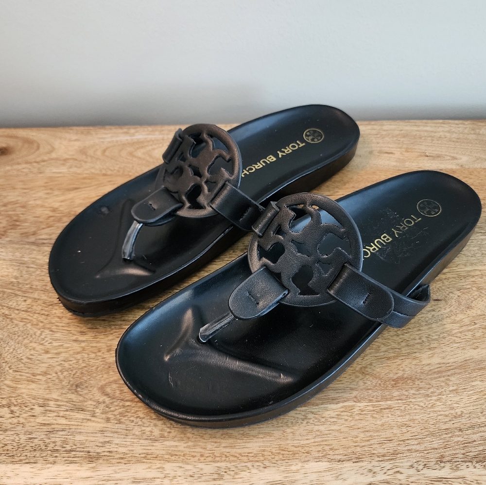 Tory Burch Miller Cloud Sandal Perfect Black Size 8